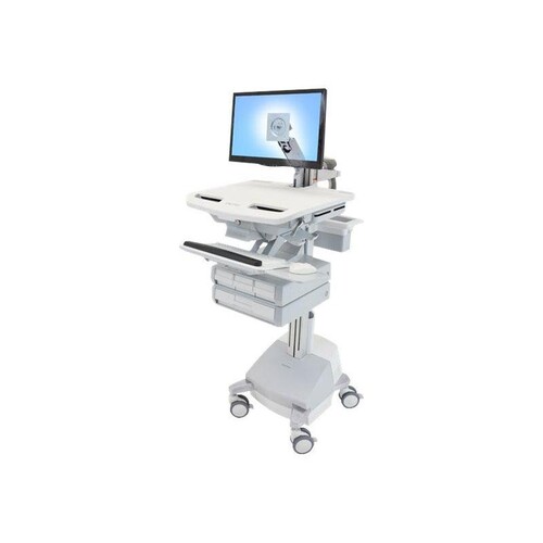 Ergotron Wagen - offene Architektur - für LCD-Display / PC-Ausrüstung - medizinisch - Aluminium, ver Produktbild Front View L