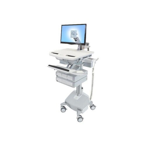 Ergotron Wagen - offene Architektur - für LCD-Display / PC-Ausrüstung - medizinisch - Aluminium, ver Produktbild Front View L