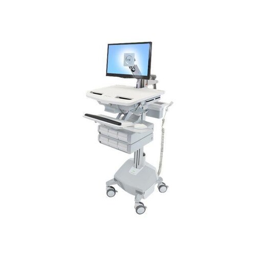 Ergotron Wagen - offene Architektur - für LCD-Display / PC-Ausrüstung - medizinisch - Aluminium, ver Produktbild Front View L
