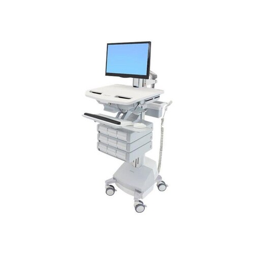 Ergotron Wagen - offene Architektur - für LCD-Display / PC-Ausrüstung - medizinisch - Kunststoff, Al Produktbild Front View L