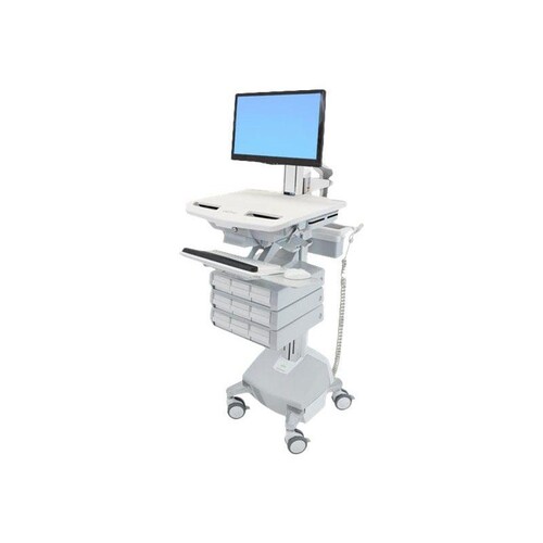 Ergotron Wagen - offene Architektur - für LCD-Display / PC-Ausrüstung - medizinisch - Kunststoff, Al Produktbild Front View L