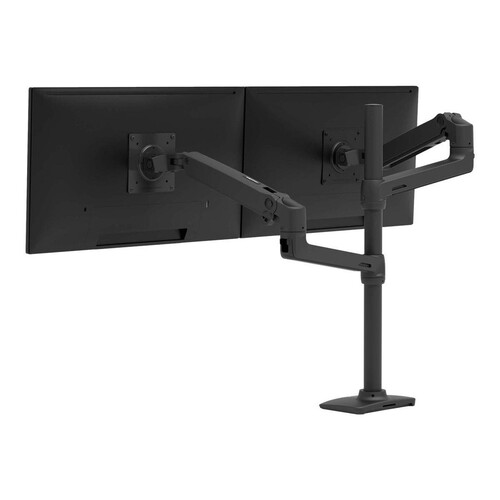 Ergotron LX - Befestigungskit (Doppelarm, hohe Säule) - für 2 LCD-Displays - mattschwarz - Bildschir Produktbild Additional View 2 L