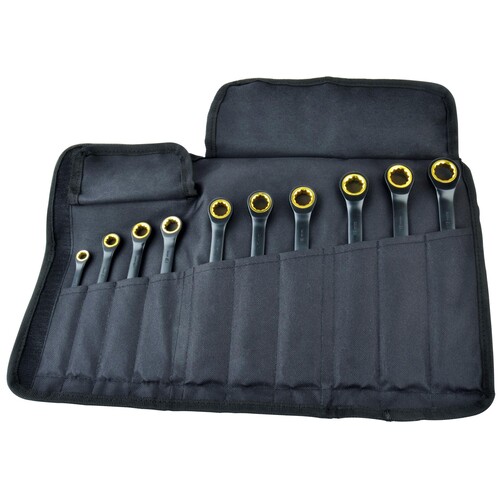 QUANTOOL Gabel- Knarren- Ringschlüssel Q25210 10tlg Produktbild Additional View 1 L