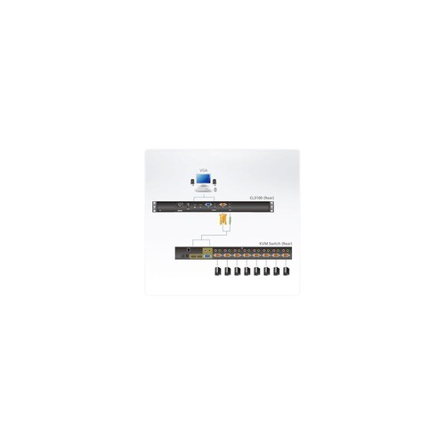 ATEN CL3100NX - KVM-Konsole - PS/2, USB - 47 cm (18.5") Produktbild Additional View 4 L