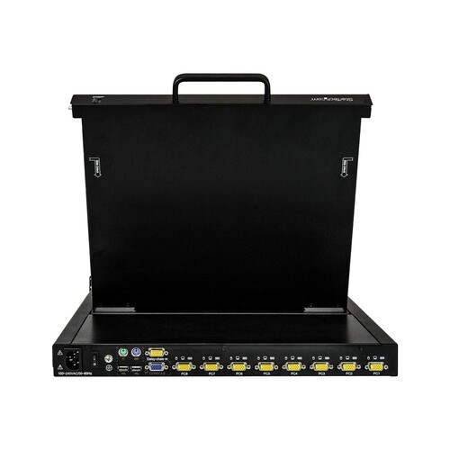 StarTech.com 8 Port Rack KVM Konsole mit 1,8 m Kabeln - US Tastatur(QWERTY), Integrierter KVM Switch Produktbild Additional View 1 L