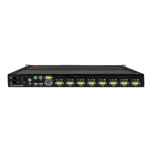 StarTech.com 8 Port Rack KVM Konsole mit 1,8 m Kabeln - US Tastatur(QWERTY), Integrierter KVM Switch Produktbild Additional View 3 L