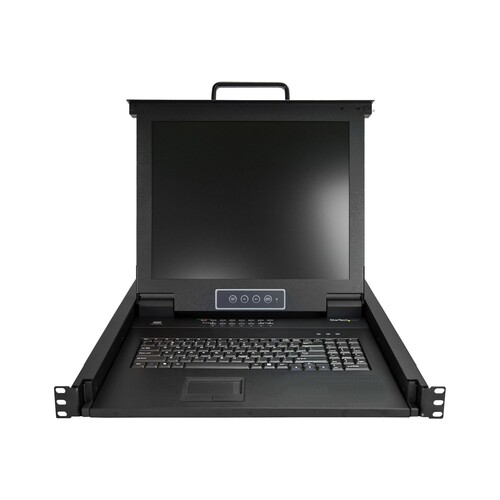 StarTech.com 16 Port Rack KVM Konsole mit 1,8 m Kabeln - US Tastatur(QWERTY), Integrierter KVM Switc Produktbild Additional View 1 L