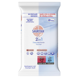 Sagrotan Desinfektionstuch 2in1 3058240 40St (PACK=40 STÜCK) Produktbild