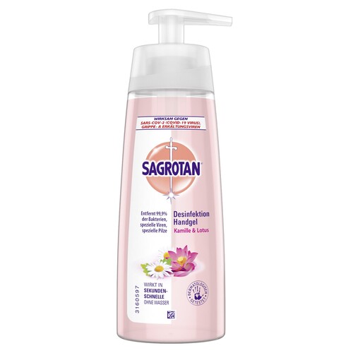 Sagrotan Handdesinfektionsgel 3204982 Kamille & Lotus 200ml (ST=200 MILLILITER) Produktbild Front View L