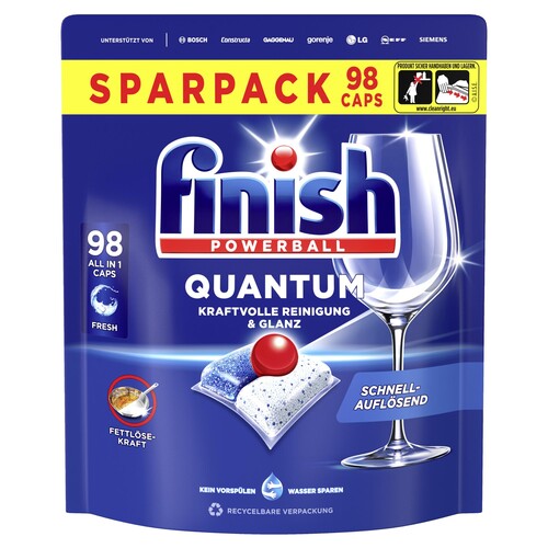 FINISH Spülmaschinentabs Quantum All in 1 Regular 3283456 98St. (PACK=98 STÜCK) Produktbild Front View L