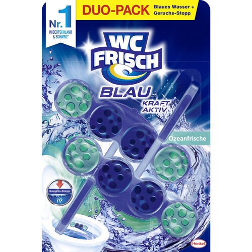 WC frisch Duftspüler Kraft Aktiv W2F2 Ozeanfrische 2St (PACK=2 STÜCK) Produktbild Front View L