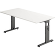 Hammerbacher Schreibtisch VOS16/W/G C-Fuß 160x80cm weiß/graphit Produktbild