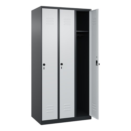 C+P Spind Classic PLUS 3Abteile 1850x900x500mm s.gr/l.gr Produktbild Front View L