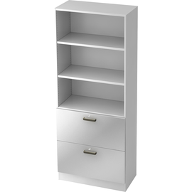 Hammerbacher Registraturschrank V7300/W/S/SG 5OH weiß/silber Produktbild