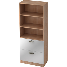 Hammerbacher Registraturschrank V7300/N/S/SG 5OH nußbaum/silber Produktbild