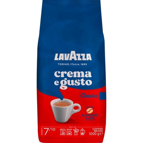 Kaffee Crema e Gusto ganze Bohnen 1kg Lavazza (PACK=1 KILOGRAMM) Produktbild Front View L