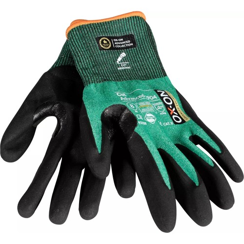 OX-ON Schnittschutzhandschuh Nylon Cut Advanced 9904 / Gr. 11 / grün-schwarz Produktbild Additional View 4 L