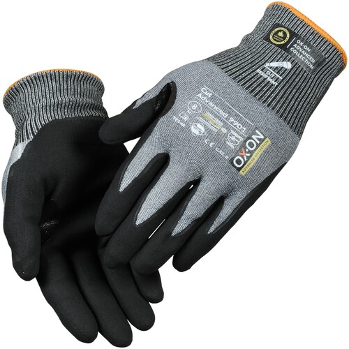 OX-ON Schnittschutzhandschuh Nylon Cut Advanced 9901 / Gr. 8 / grau-schwarz Produktbild Additional View 2 L