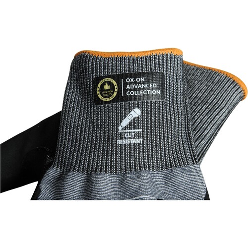OX-ON Schnittschutzhandschuh Nylon Cut Advanced 9901 / Gr. 9 / grau-schwarz Produktbild Additional View 1 L