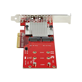 StarTech.com Dual M.2 PCIe SSD Adapter Karte - x8 / x16 Dual NVMe oder AHCI M.2 SSD zu PCI Express 3 Produktbild