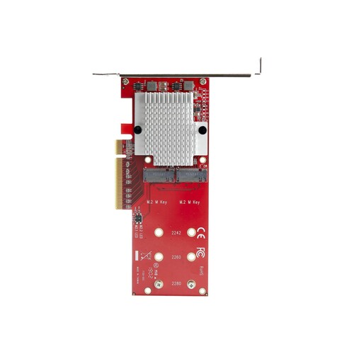 StarTech.com Dual M.2 PCIe SSD Adapter Karte - x8 / x16 Dual NVMe oder AHCI M.2 SSD zu PCI Express 3 Produktbild Additional View 1 L