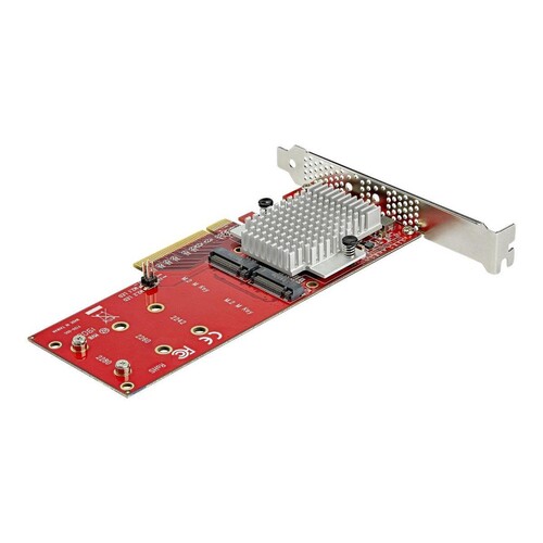 StarTech.com Dual M.2 PCIe SSD Adapter Karte - x8 / x16 Dual NVMe oder AHCI M.2 SSD zu PCI Express 3 Produktbild Additional View 2 L
