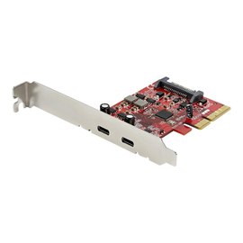 StarTech.com PCIe USB 3.1 Card, 2x USB C 3.1 Gen 2 10Gbps, PCIe Gen 3 x4, ASM3142 Chipset, USB Type- Produktbild