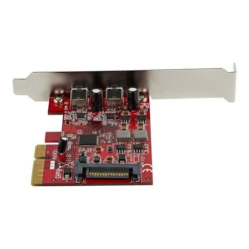 StarTech.com PCIe USB 3.1 Card, 2x USB C 3.1 Gen 2 10Gbps, PCIe Gen 3 x4, ASM3142 Chipset, USB Type- Produktbild Additional View 2 L