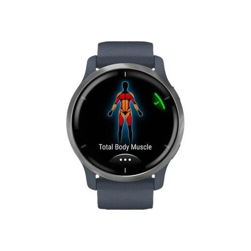 Garmin Venu 2 - 45 mm - Granite Blue - Sportuhr mit Band - Silikon - Granite Blue - Handgelenkgröße: Produktbild Additional View 2 L
