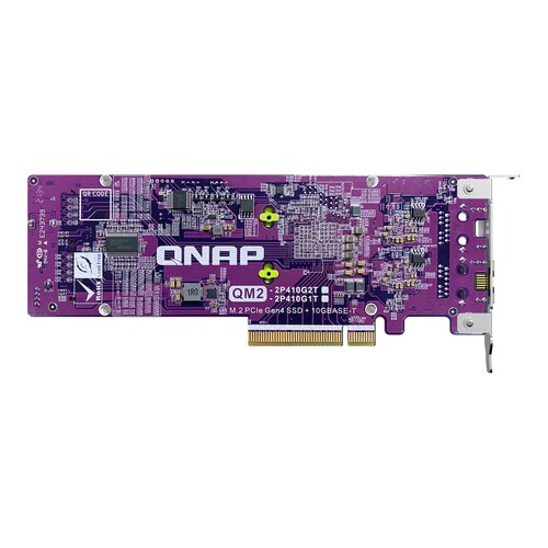 QNAP QM2-2P410G1T - Speicher-Controller mit 10GBASE-T Port - M.2 - PCIe 4.0 x4 (NVMe) Produktbild Additional View 2 L