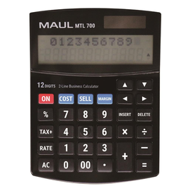 Tischrechner 12-stelliges Display MTL700 schwarz Solar-/Batteriebetrieb Maul 7269190 17x10,3x2,6cm Produktbild