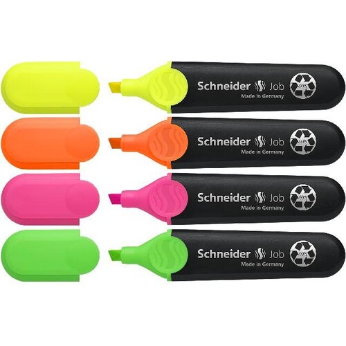 Textmarker Job 1+5mm Keilspitze Karton Etui sortiert Schneider 1500 (ETUI=4 STÜCK) Produktbild Additional View 1 L