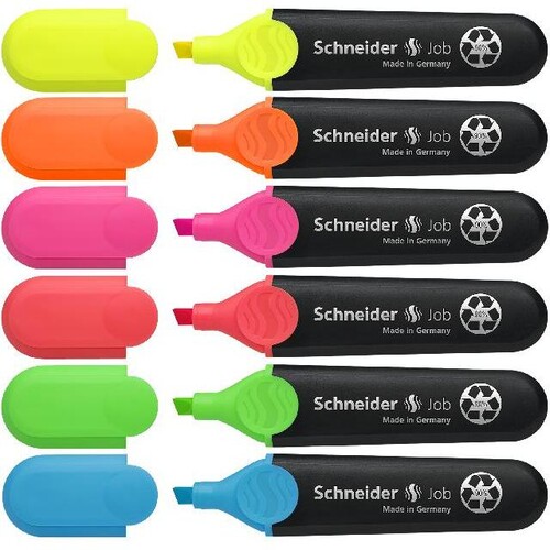 Textmarker Job 1+5mm Keilspitze Karton Etui sortiert Schneider 115096 (ETUI=6 STÜCK) Produktbild Additional View 2 L