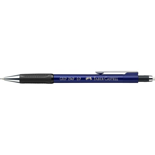 Druckbleistift mit Gummigriffzone GRIP 1347 0,7mm metallic blau Faber Castell 134751 Produktbild Front View L