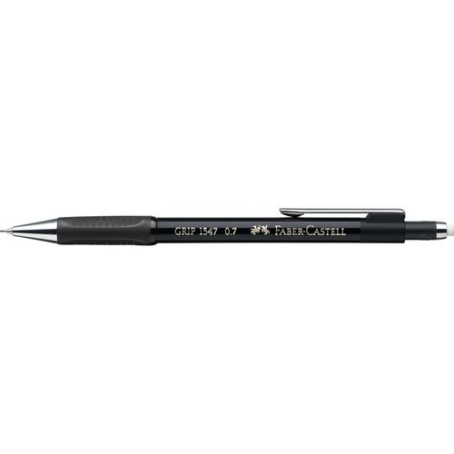 Druckbleistift mit Gummigriffzone GRIP 1347 0,7mm metallic schwarz Faber Castell 134799 Produktbild Front View L