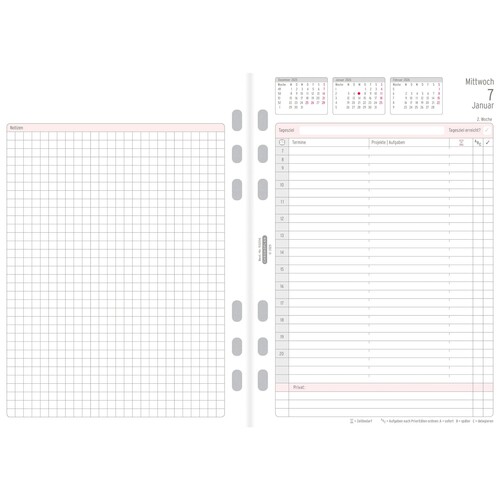 Jahres-Set mit Tagesplan 2026 für Organizer A5 1Tag/2Seiten Chronoplan 148x210mm 50206 Produktbild Additional View 1 L