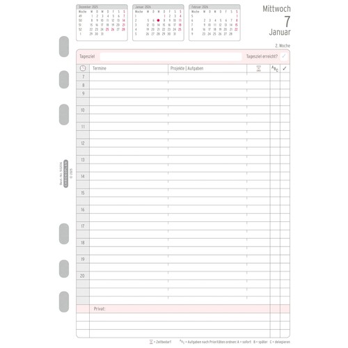 Jahres-Set mit Tagesplan 2026 für Organizer A5 1Tag/2Seiten Chronoplan 148x210mm 50206 Produktbild Additional View 3 L