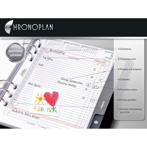 Tagesplan 2026 für Organizer A5 148x210mm 1Tag/1Seite Chronoplan 50226 Produktbild Additional View 4 L
