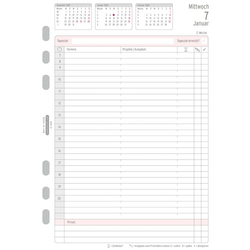 Tagesplan 2026 für Organizer A5 148x210mm 1Tag/1Seite Chronoplan 50226 Produktbild Additional View 3 L