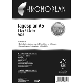 Tagesplan 2026 für Organizer A5 148x210mm 1Tag/1Seite Chronoplan 50226 Produktbild