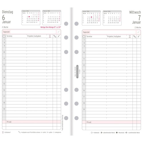 Tagesplan 2026 für Organizer Midi 96x172mm 1Tag/1Seite Chronoplan 50246 Produktbild Additional View 1 L