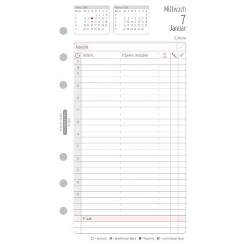 Tagesplan 2026 für Organizer Midi 96x172mm 1Tag/1Seite Chronoplan 50246 Produktbild Additional View 2 L