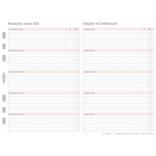 Monatsplan 2026 für Organizer A5 148x210mm 1Monat/1Seite Chronoplan 50286 Produktbild Additional View 1 L