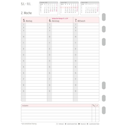 Jahres-Set Wochenplan 2026 für Organizer 148x210mm Chronoplan 50296 1Woche / 1Seite Produktbild Additional View 2 L