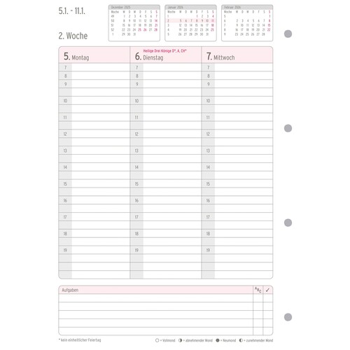 Wochenplan 2026 für Organizer A4 1Woche/2Seiten horizontal Chronoplan 210x297mm 50706 Produktbild Additional View 2 L