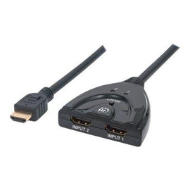 Manhattan HDMI Switch 2-Port, 1080p, Connects x2 HDMI sources to x1 display, Manual Switching (via b Produktbild