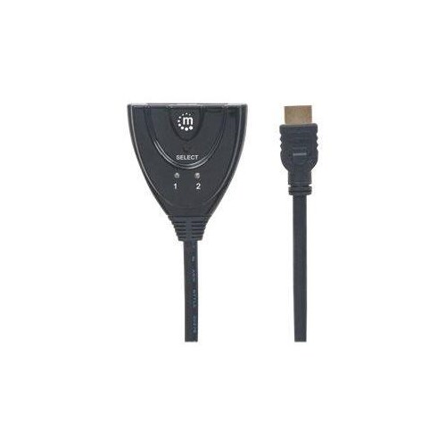 Manhattan HDMI Switch 2-Port, 1080p, Connects x2 HDMI sources to x1 display, Manual Switching (via b Produktbild Additional View 2 L
