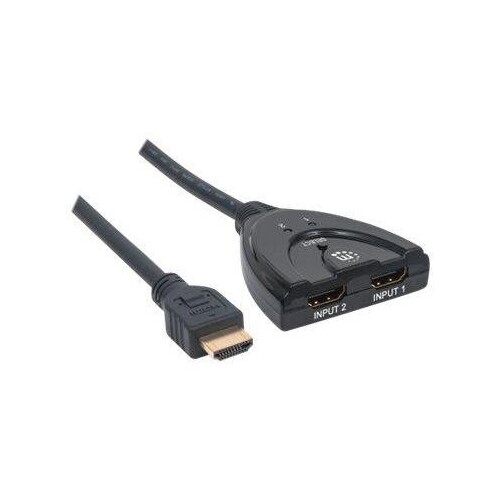 Manhattan HDMI Switch 2-Port, 1080p, Connects x2 HDMI sources to x1 display, Manual Switching (via b Produktbild Additional View 3 L