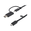 StarTech.com 1m USB-C Kabel mit USB-A Adapter Dongle - Hybrid 2-in-1 USB-C Kabel mit USB-A - USB-C a Produktbild