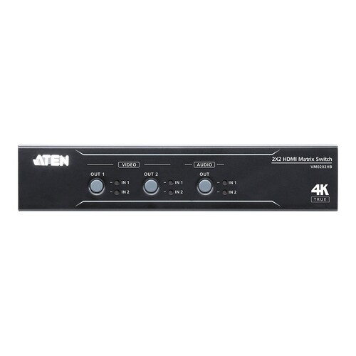 ATEN VM0202HB 2 x 2 - Video/Audio-Schalter - Desktop, an Rack montierbar Produktbild Additional View 3 L